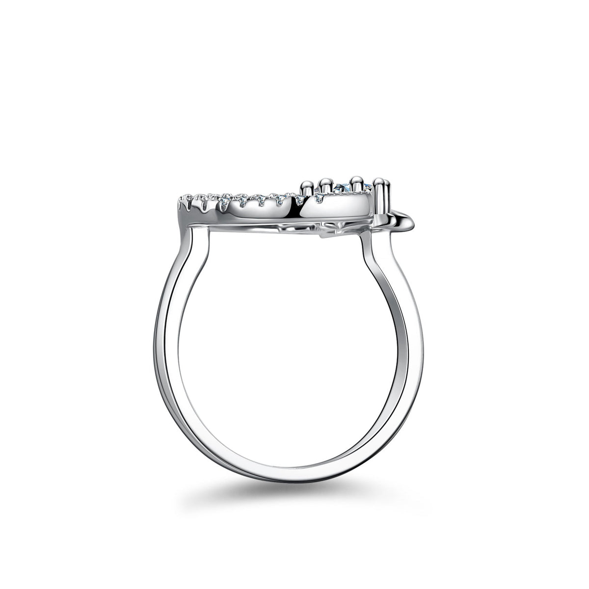 Moon Shape 1CT Moissanite Ring