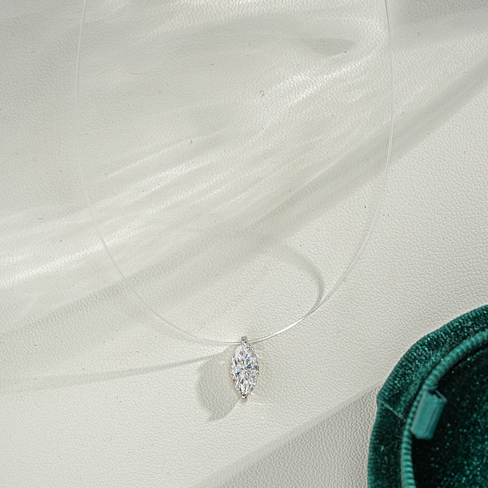 1 Carat Marquise-Shaped Mermaid Tears Moissanite Pendant Necklace