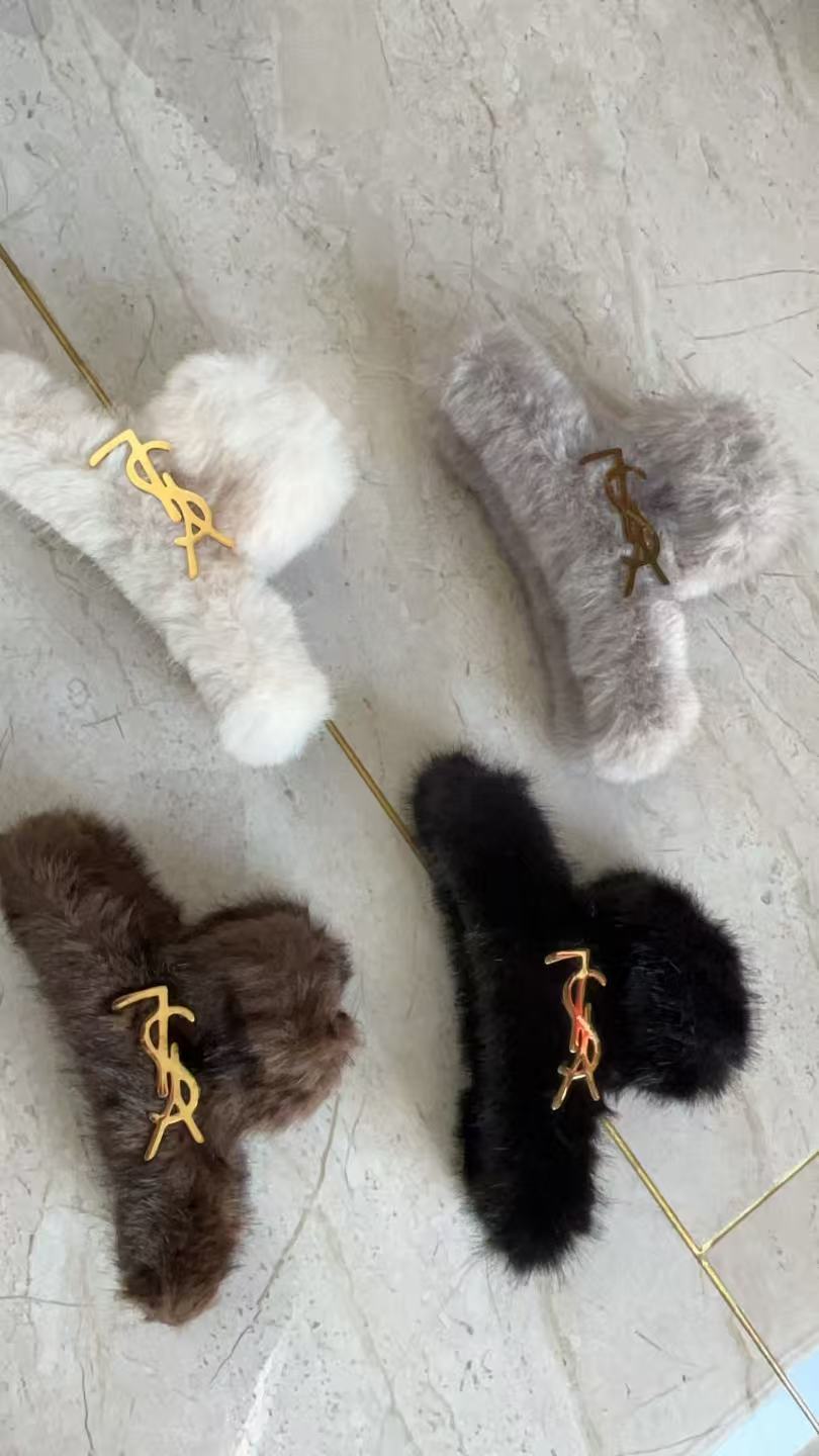 YSL Fluffy Hair Clip Set (4Pcs)
