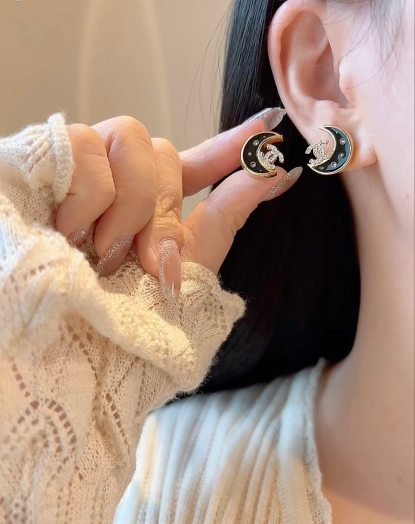 Chanel Moon Earrings