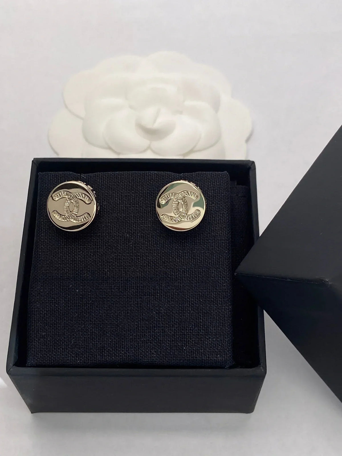 Chanel Button Earrings