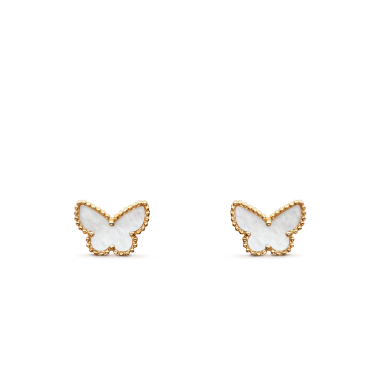 VCA White Pearl Butterfly Necklace Bracelet Earrings