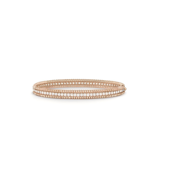 VCA Perlée diamonds bracelet, 1 row, medium model