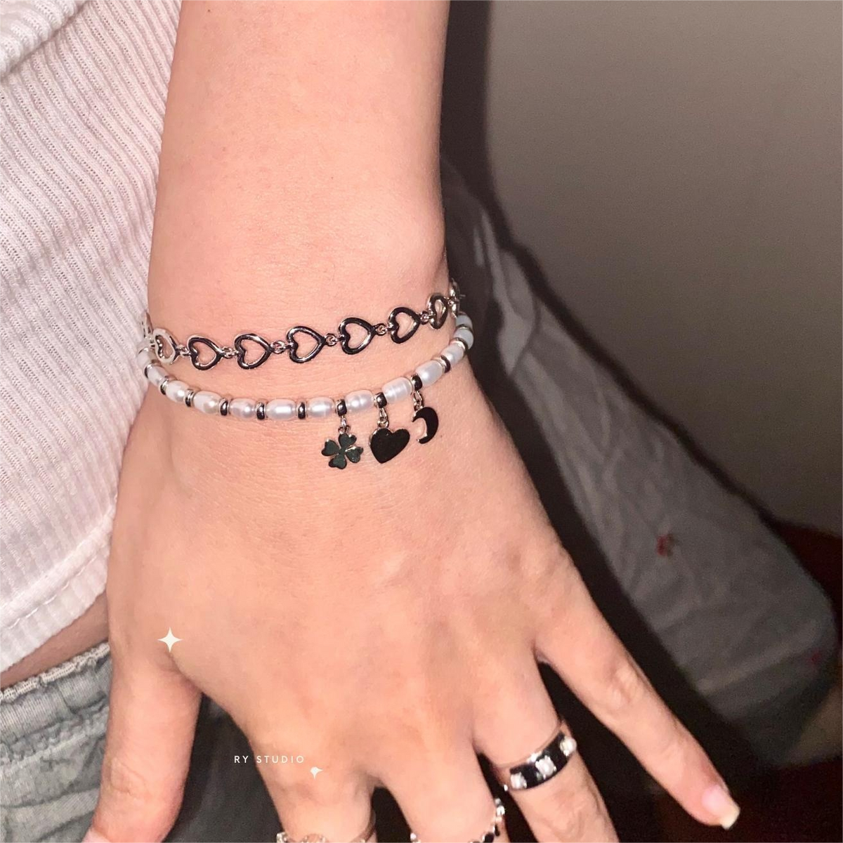 Pearl Charm Bracelet
