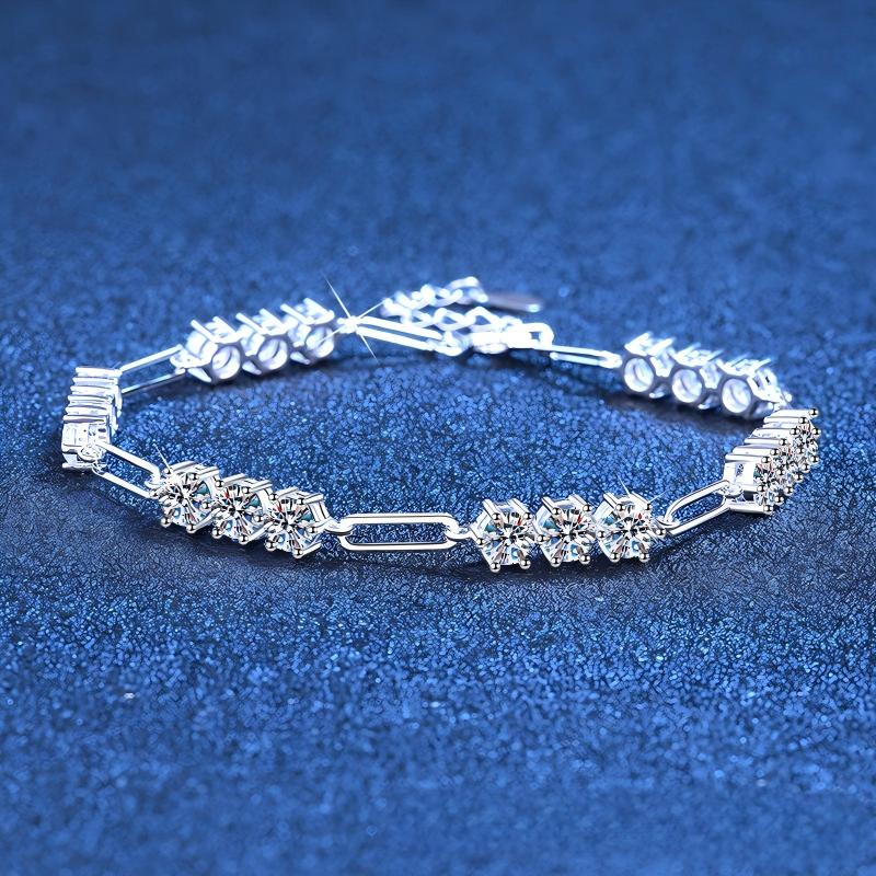 5.4CT Chain Link Bracelet Moissanite Bracelet