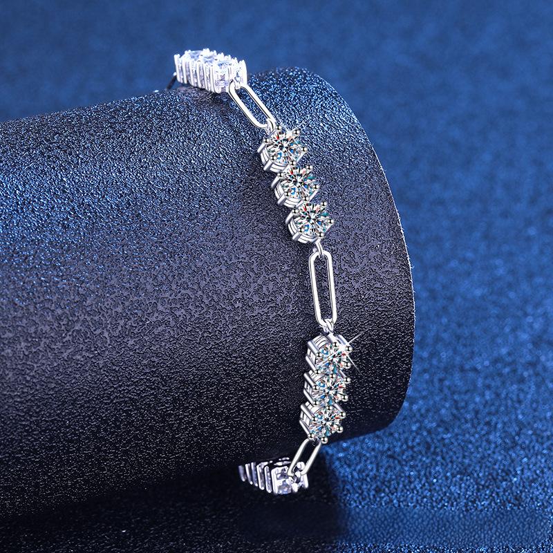 5.4CT Chain Link Bracelet Moissanite Bracelet