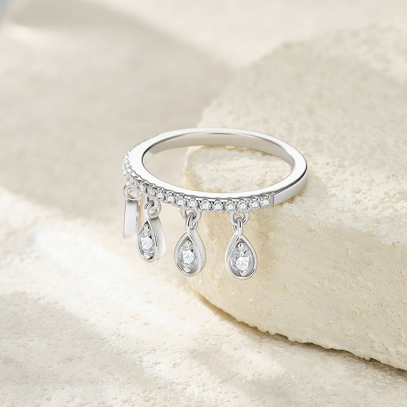 Moissanite Dangling Ring