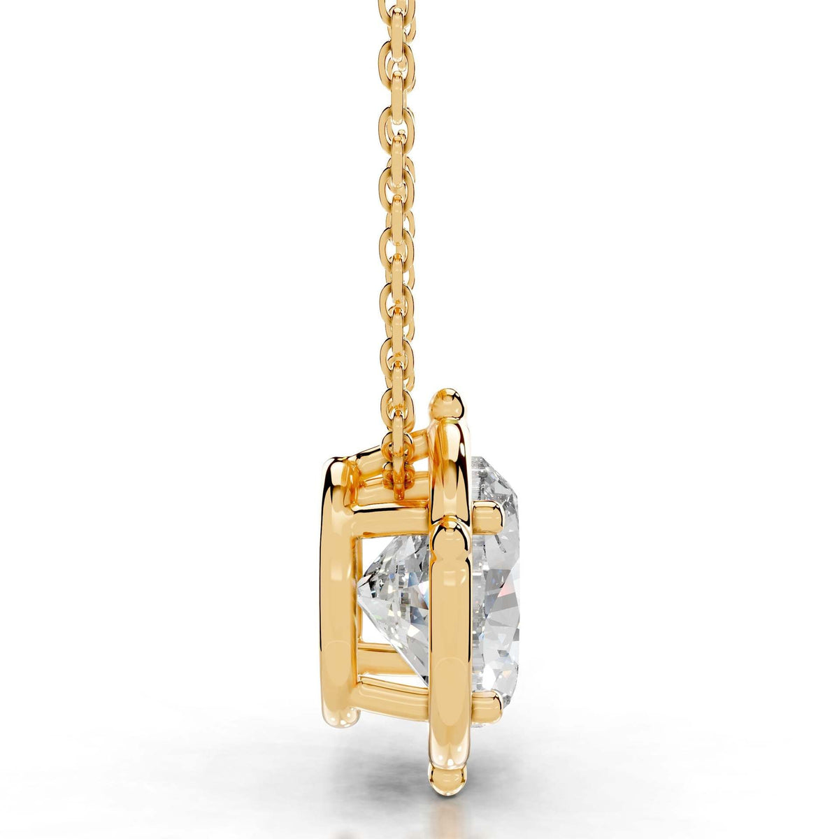 2CT Moissanite Pendant Gold Necklace