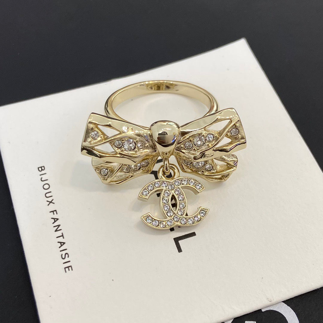 Chanel Bowknot Gold Diamond Ring