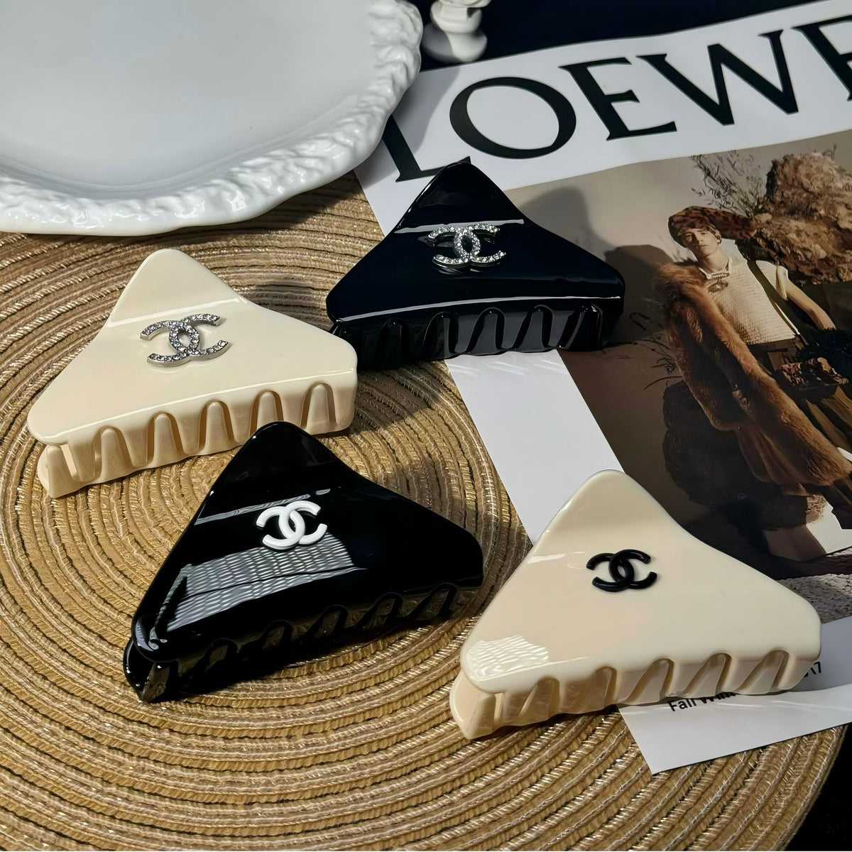 Chanel Triangle Hair Claw (4Pcs Total as the Main Pic)