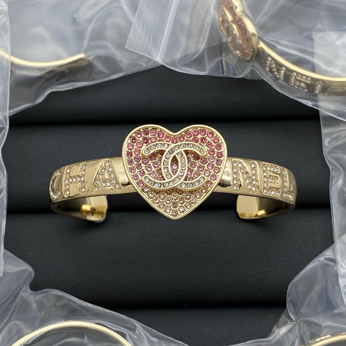 Chanel Pink Heart Bangle