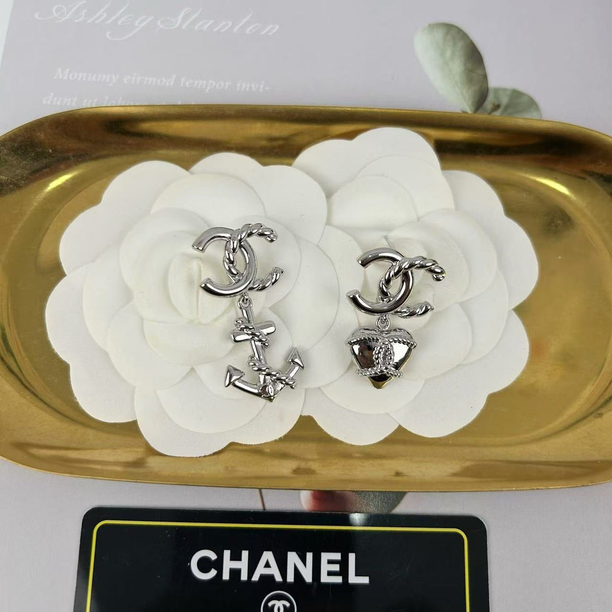 Chanel Heart Anchor Earrings