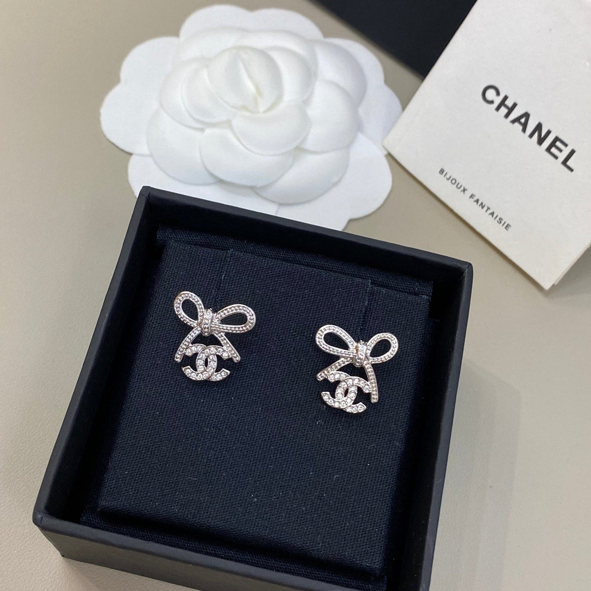 Chanel Bowknot Diamond Earrings