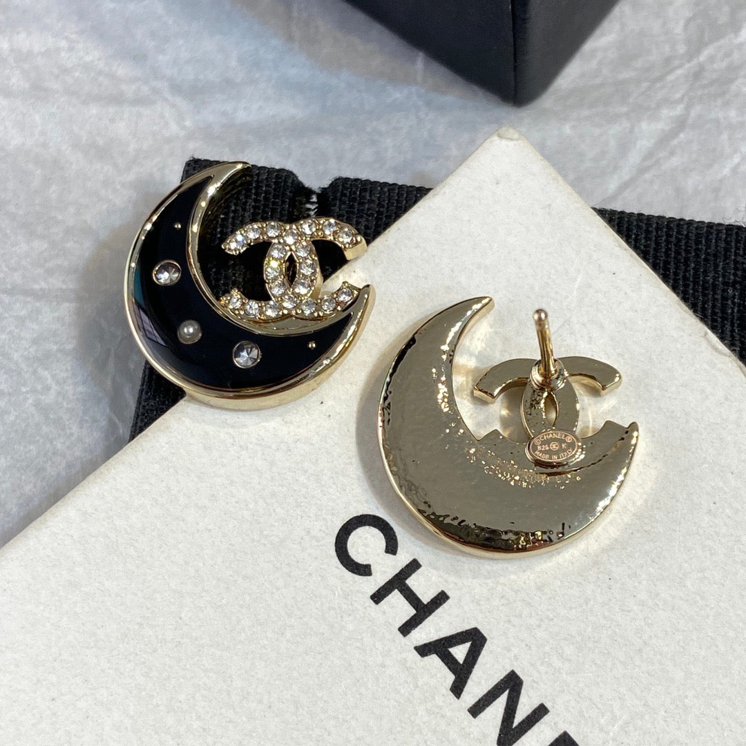 Chanel Moon Earrings