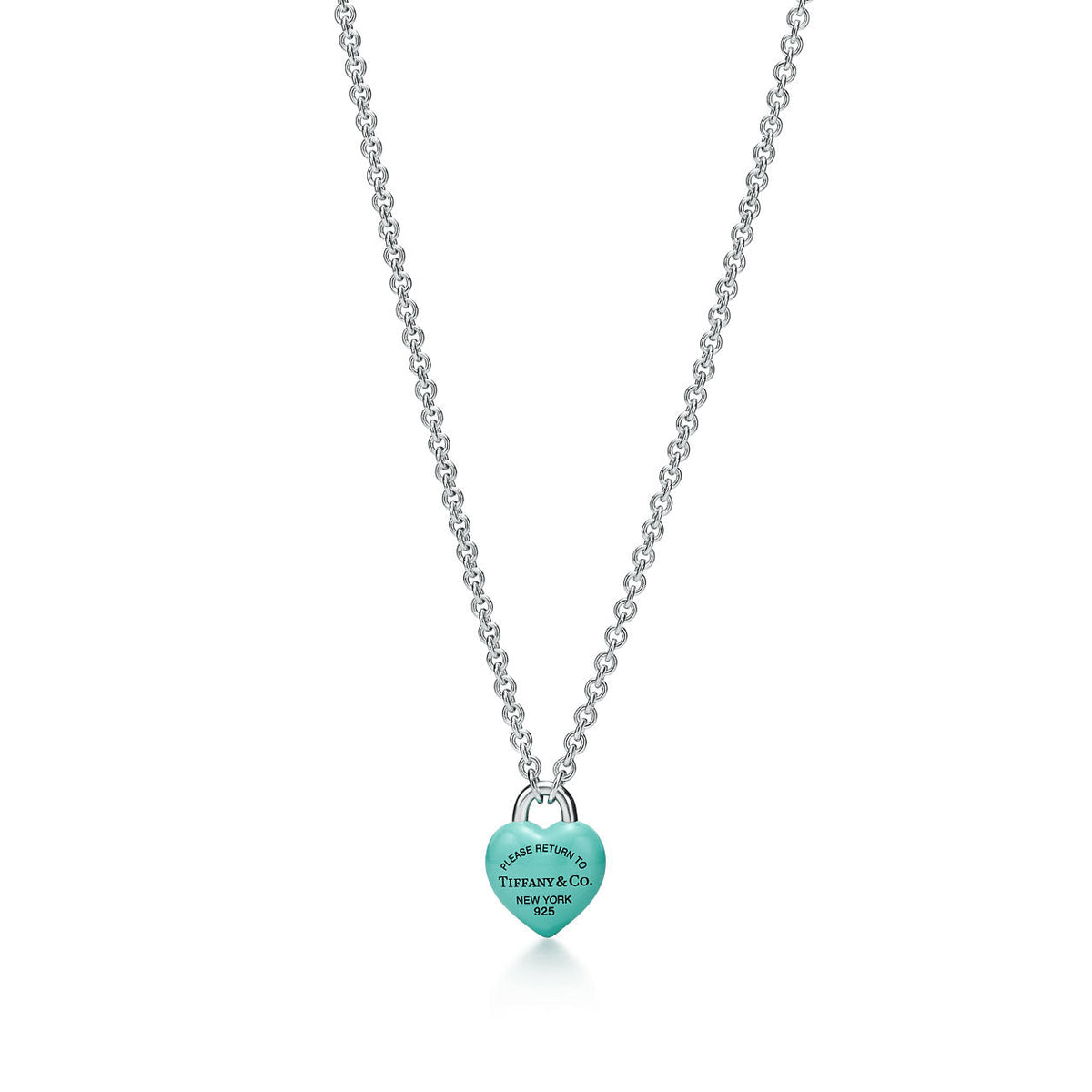 Tiffany Return to Tiffany Full Heart Necklace in Sterling Silver with Tiffany Blue