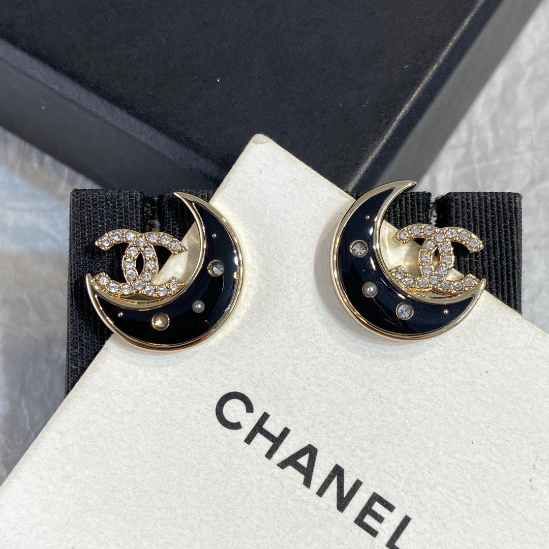 Chanel Moon Earrings