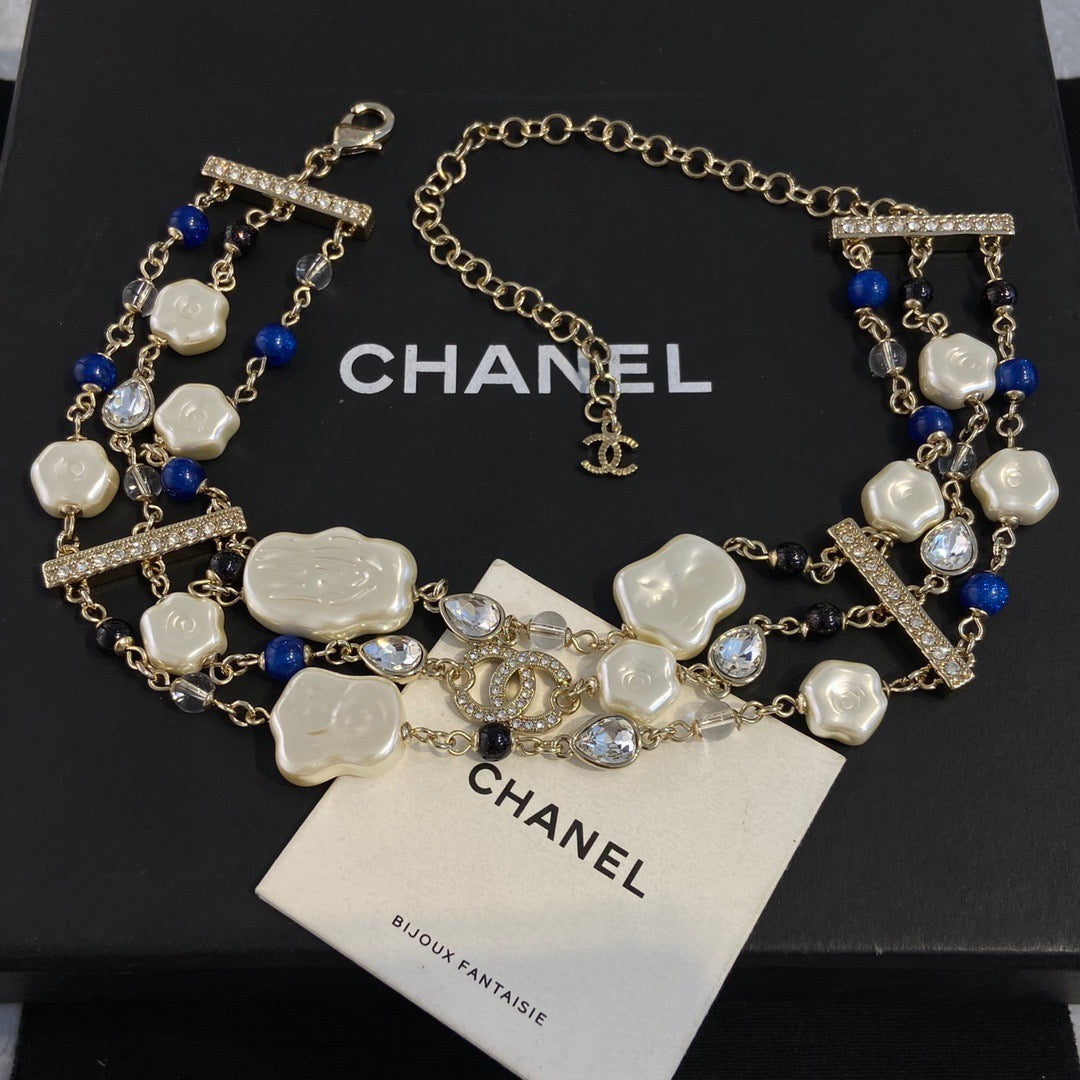 Chanel Pearl Sweater Necklace Choker