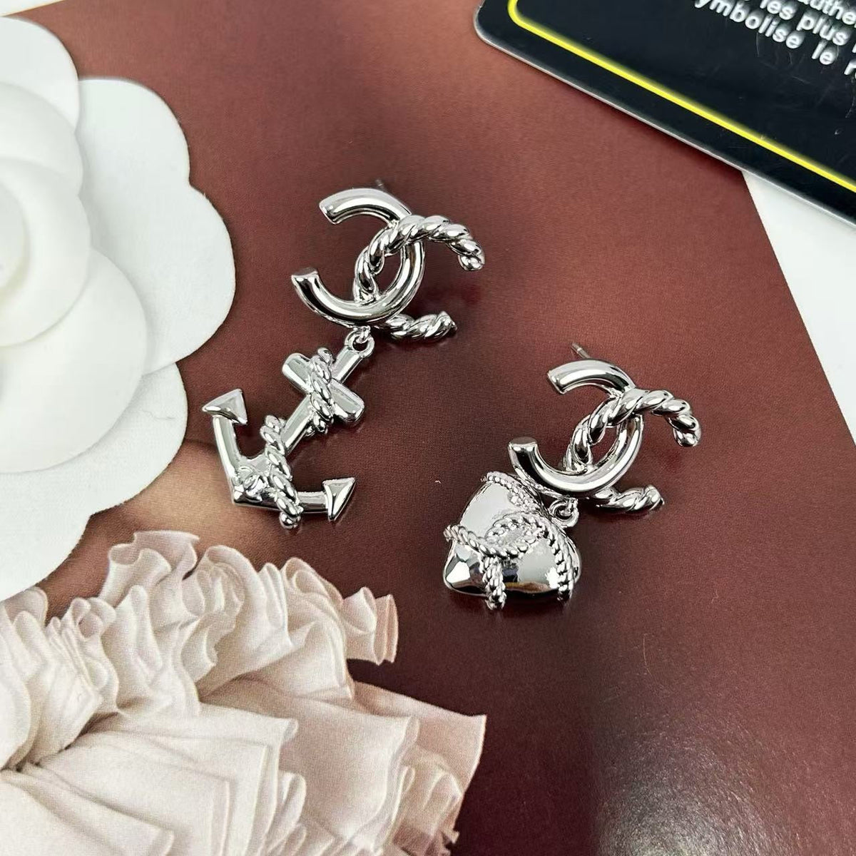 Chanel Heart Anchor Earrings