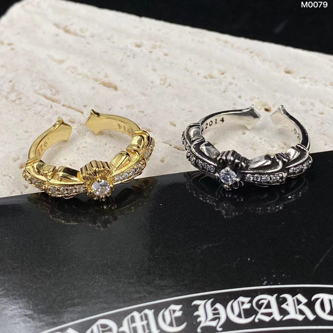 Chrome Hearts Diamond Open-End Ring