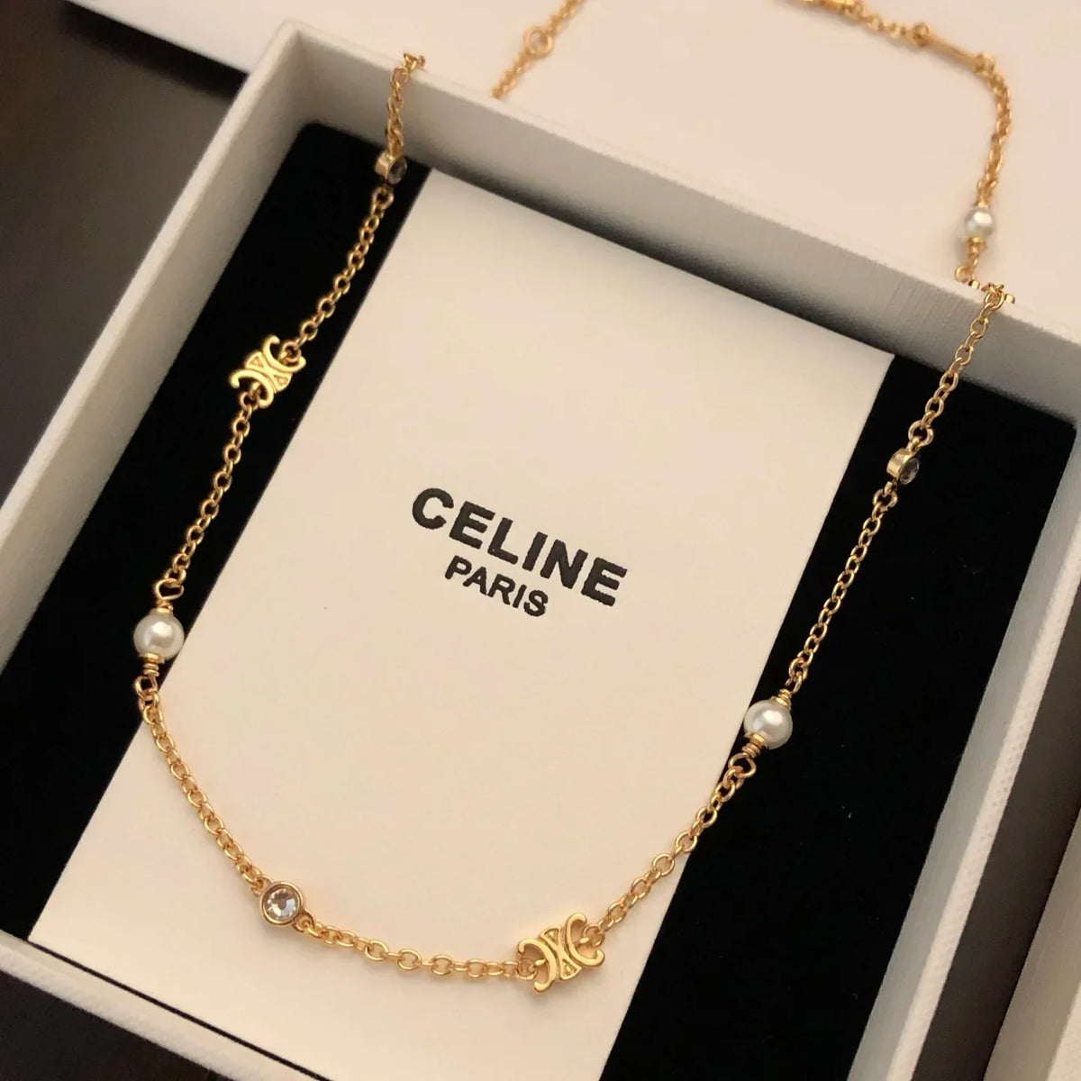 Celine Pearl Necklace Bracelet