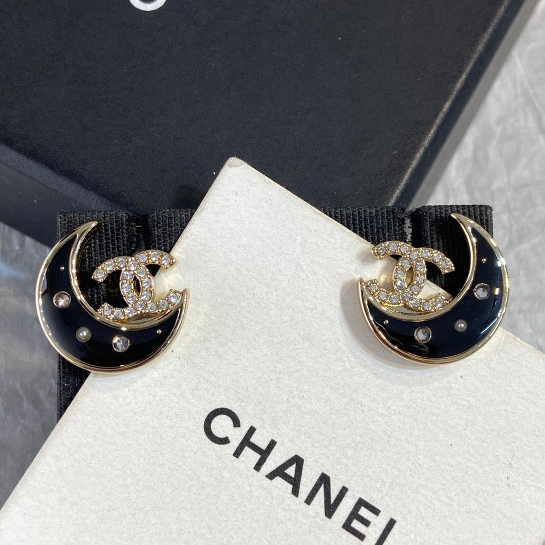 Chanel Moon Earrings