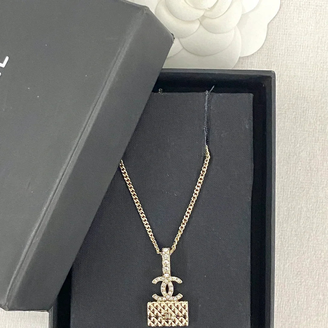 Chanel Bag Necklace Earrings
