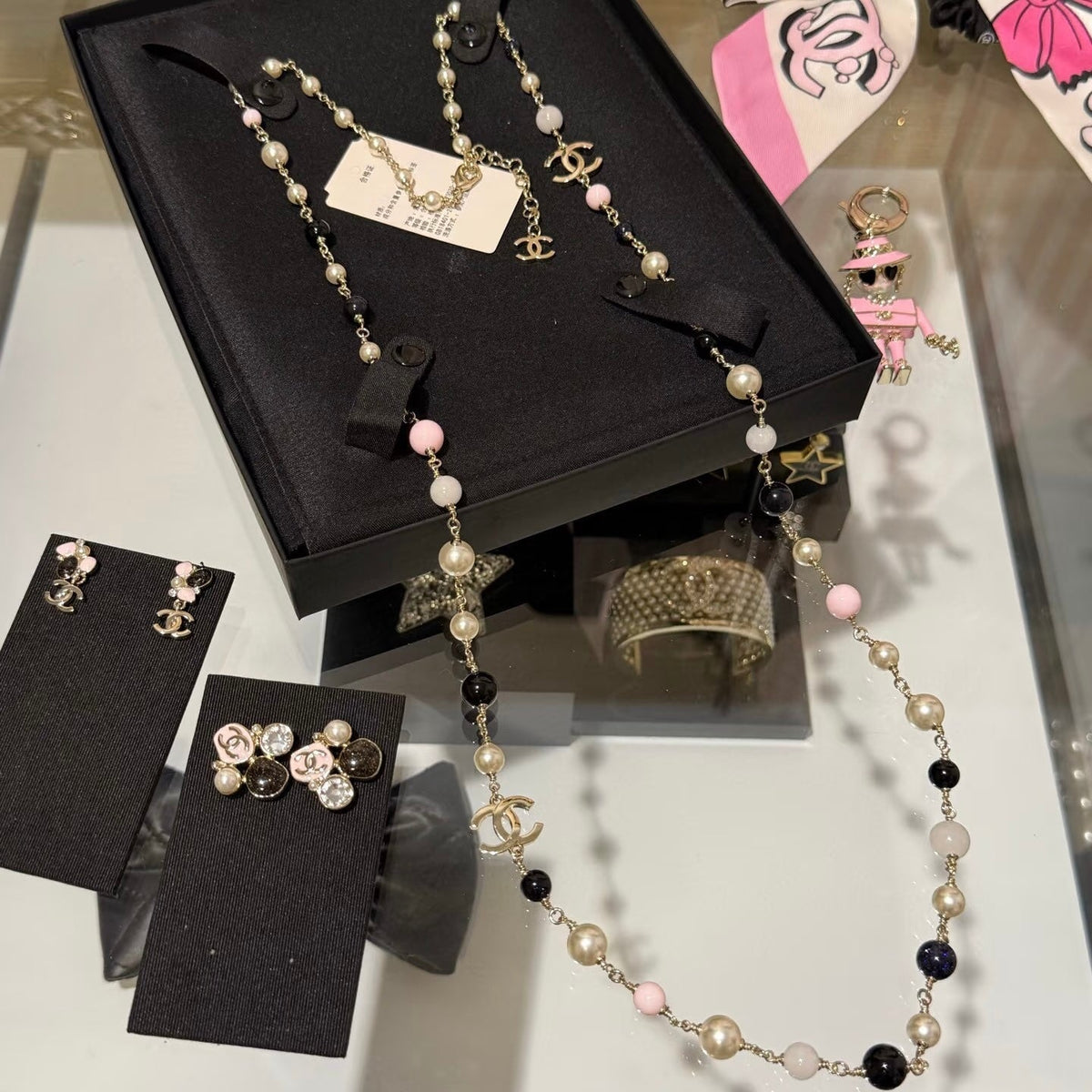 Chanel Black Pearl Sweater Chain