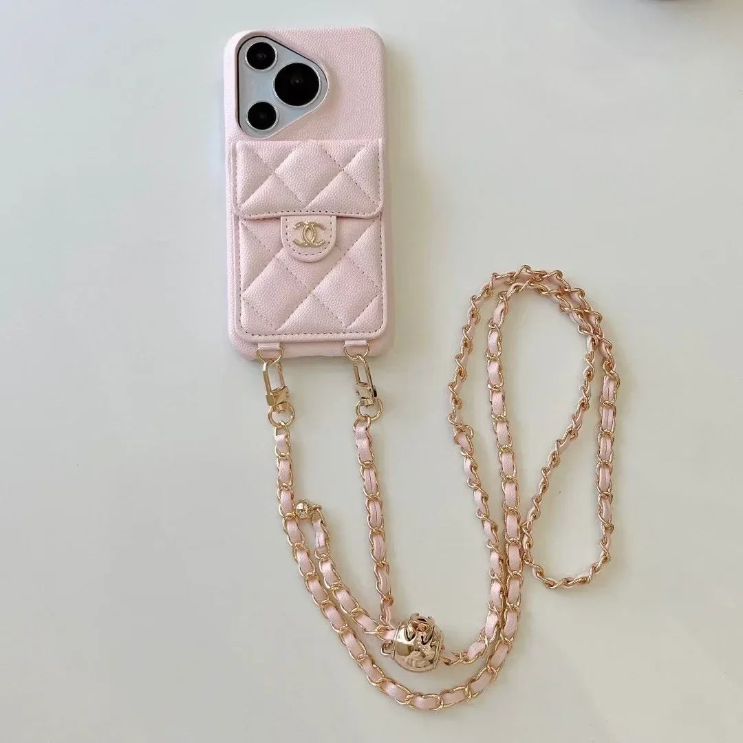 Chanel Leather Phone Case with Chain