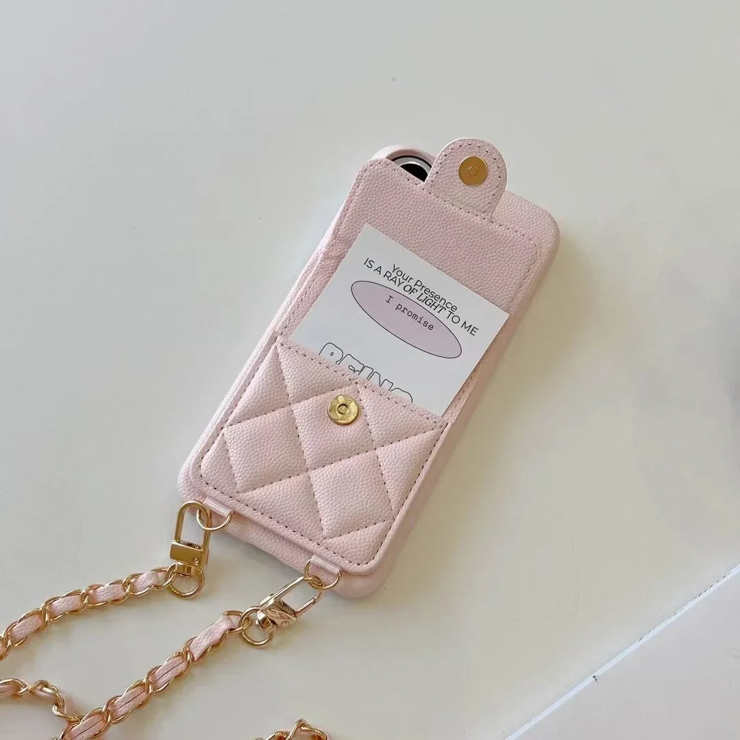 Chanel Leather Phone Case with Chain