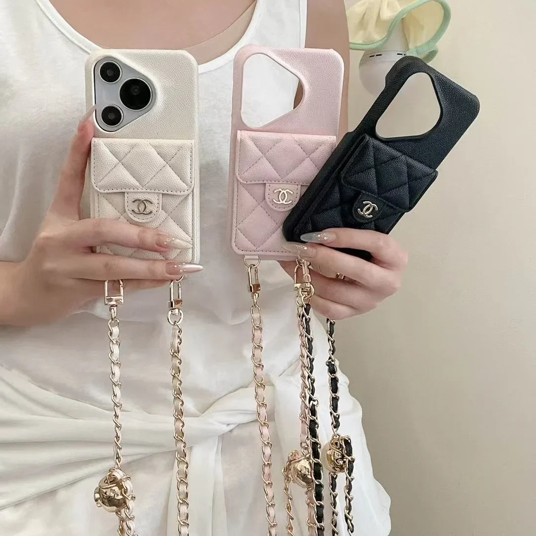 Chanel Leather Phone Case with Chain