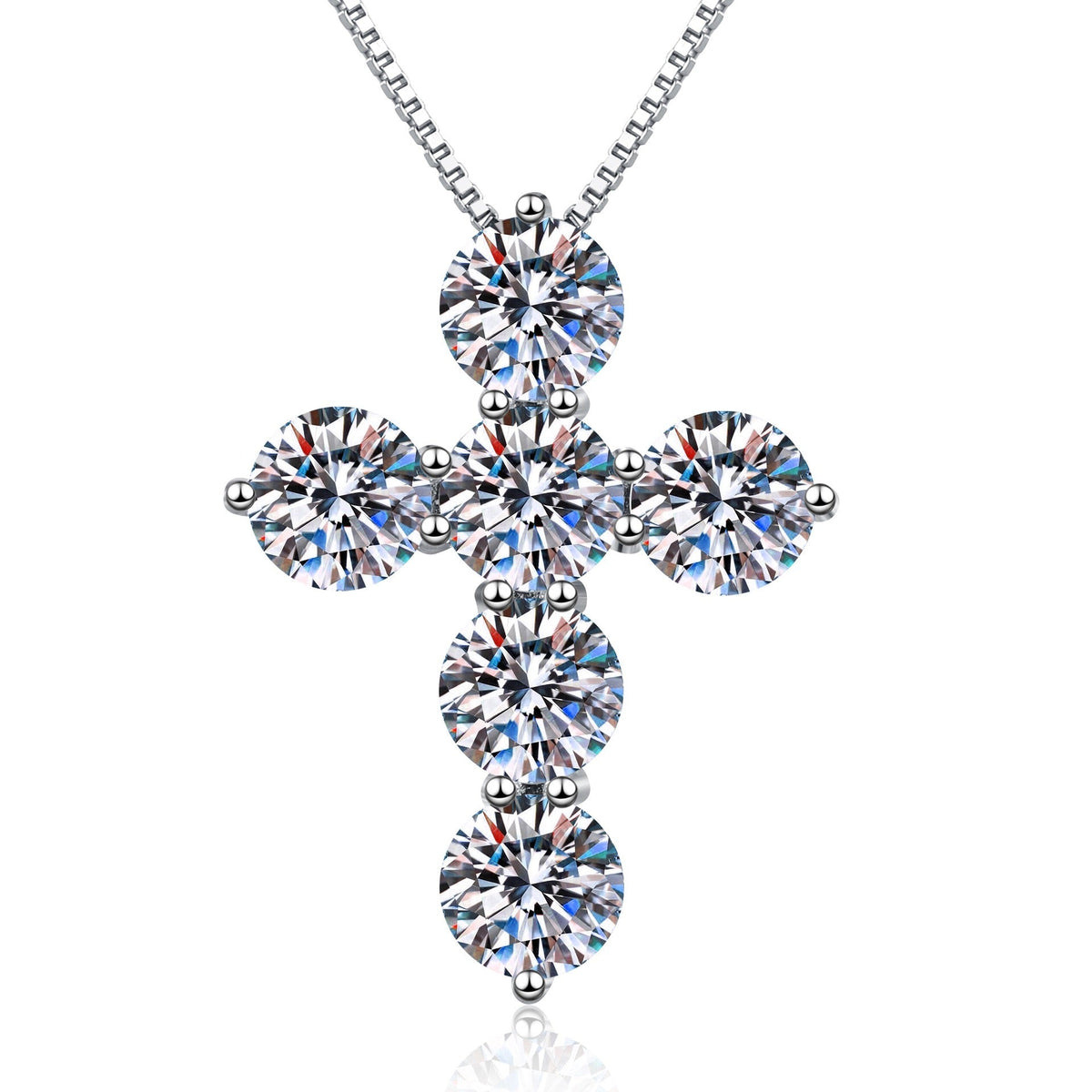 5 Carats Cross Moissanite Necklace
