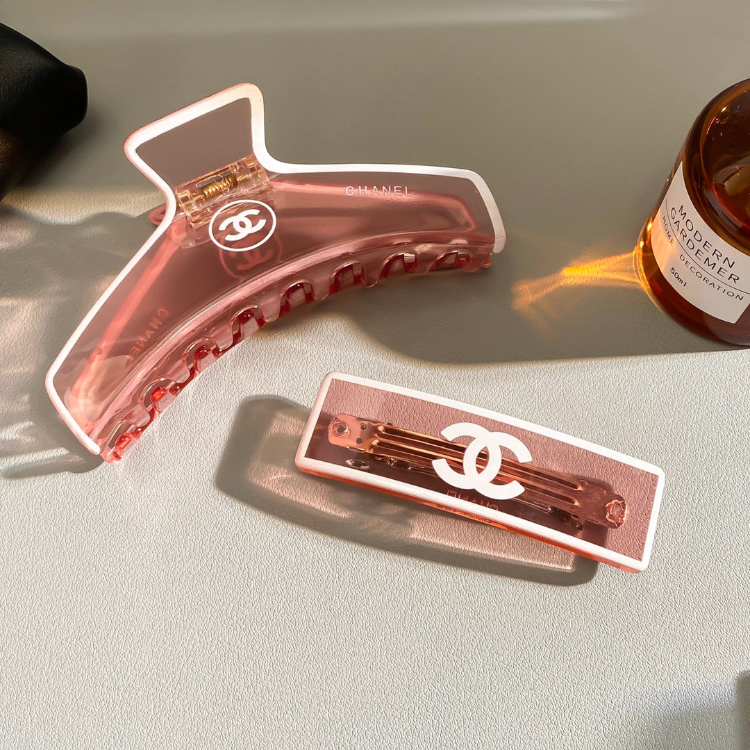 Chanel Pink Black Brown Hair Accessory