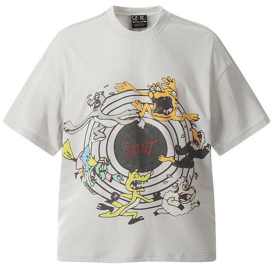 SAINT MICHAEL KEEP FASHINON letter print T-Shirts