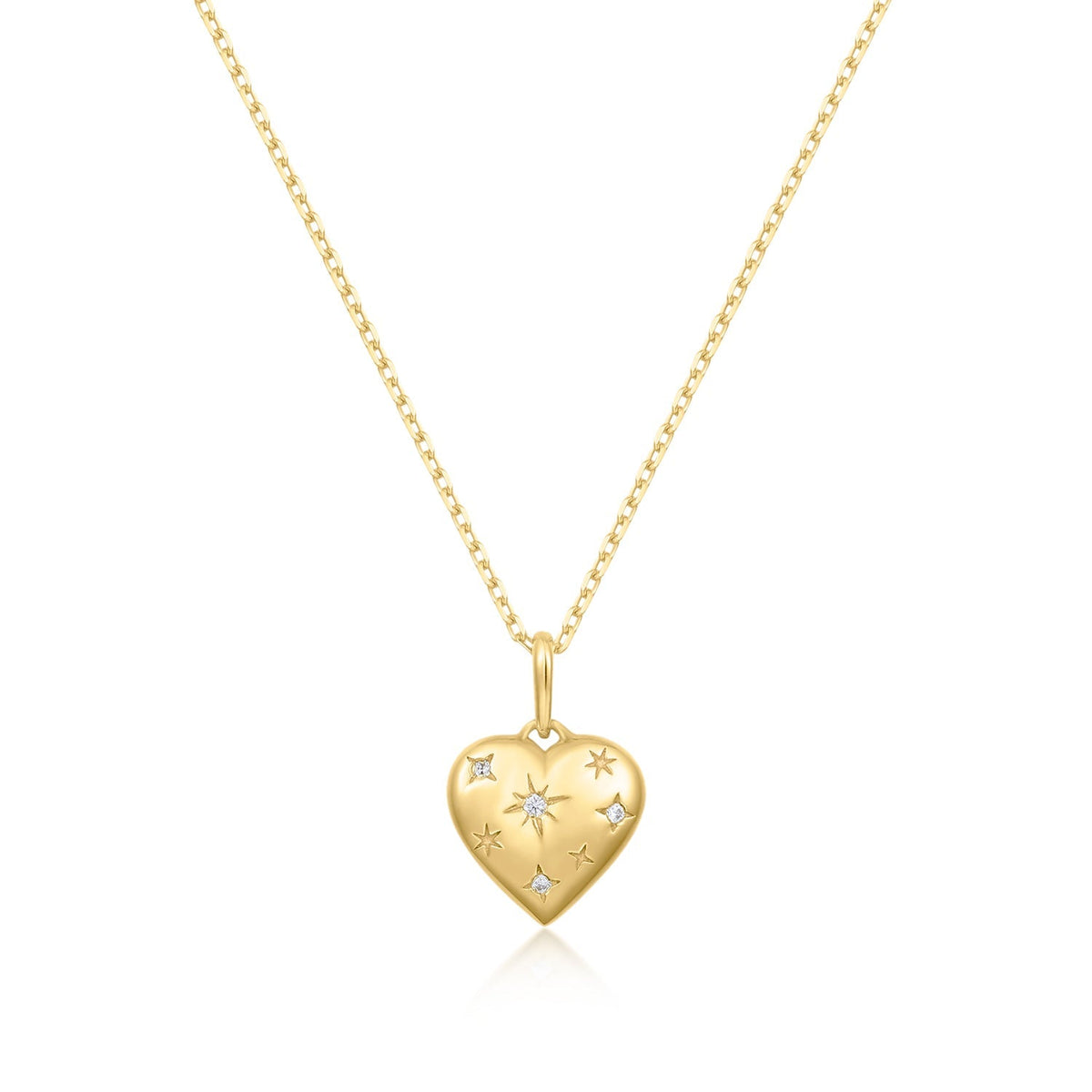 Heart Pendant Star Necklace